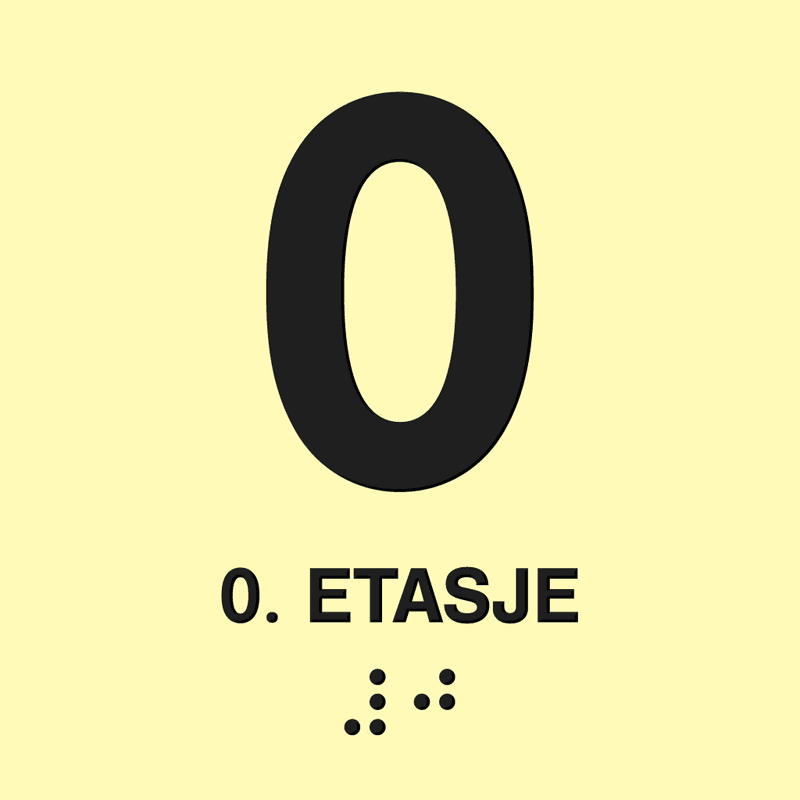 Taktile etasjeskilt med tosidig lim