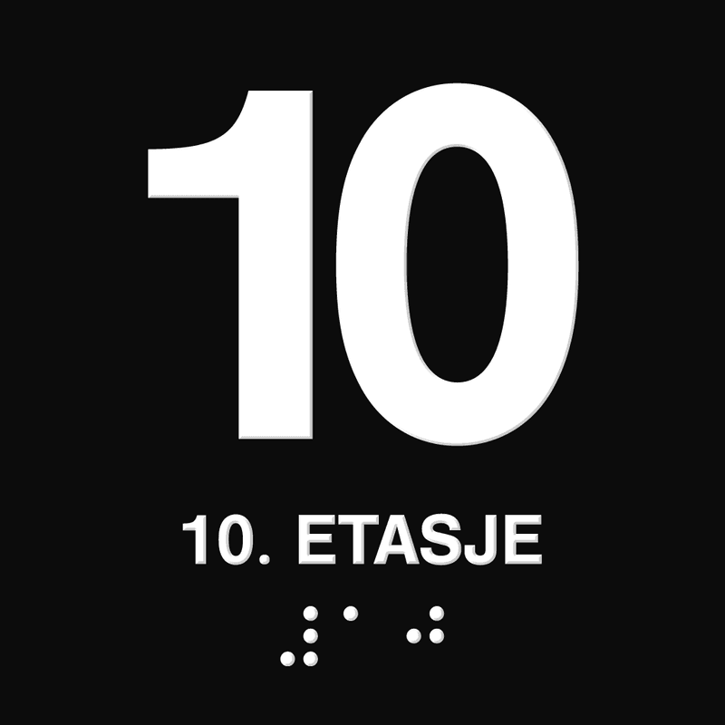 Taktile etasjeskilt med tosidig lim