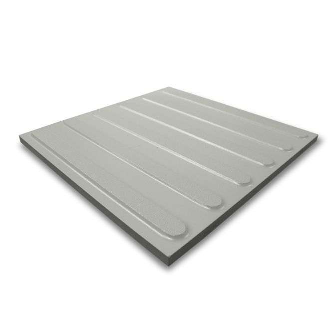 Hovedbilde Taktile keramiske fliser med ribber – Lysegrå 40*40 cm