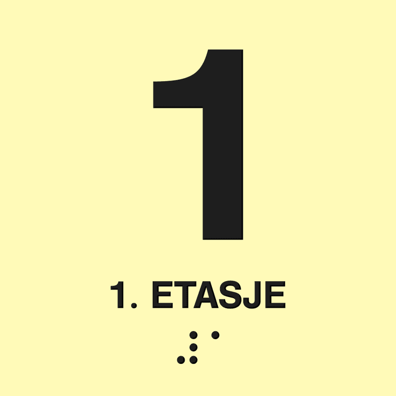 Taktile etasjeskilt med tosidig lim